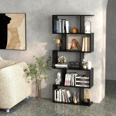 Five Layer Simple Household White Bookshelf