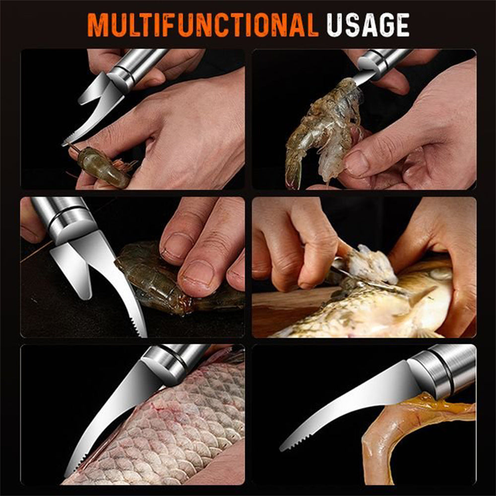 Multifunctional Stainless Steel Shrimp Remover Shrimp Line Fish Maw Knife Fish Cutter Scissories Fish Scale Remover Kitchen Gadget Accessories Tools Creative Kitchen Tools